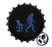Bigfoot Sasquatch Walking Dinosaurs Magnetic Beer Bottle Opener Funny Fridge Sticker for Refrigerator Decor Black-Style