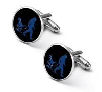 Bigfoot Sasquatch Walking Dinosaurs Shirt Cufflinks Round Cuff Links for Business Wedding Party Father's Day Gift 1.7cm