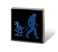 Bigfoot Sasquatch Walking Dinosaurs Square Badge Cute Heart Brooch Pins Button Badges for Backpack Jackets Hats Decor