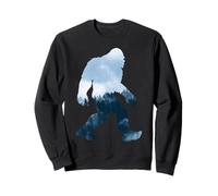 Bigfoot Sasquatch Yeti Forest Double Exposure Figure Sweatshirt