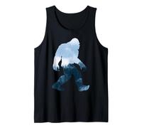 Bigfoot Sasquatch Yeti Forest Double Exposure Figure Tank Top