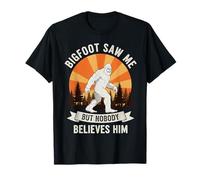 Bigfoot Saw Me But Nobody Believes Him Sasquatch Retro Funny T-Shirt