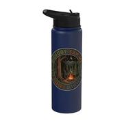 Bigfoot Saw Me Funny Badge Night Campfire Sasquatch Men Stainless Steel Insulated Water Bottle