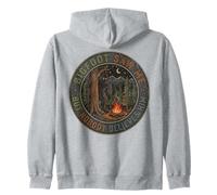 Bigfoot Saw Me Funny Badge Night Campfire Sasquatch Men Zip Hoodie