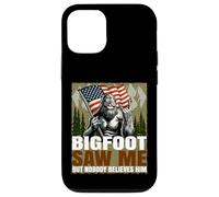 Bigfoot Saw Me, Funny Sasquatch Merica Rock American Flag Case for iPhone 12/12 Pro