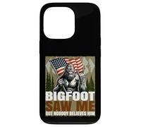 Bigfoot Saw Me, Funny Sasquatch Merica Rock American Flag Case for iPhone 13 Pro