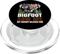 Bigfoot Saw Me, Funny Sasquatch Merica Rock American Flag PopSockets PopGrip for MagSafe