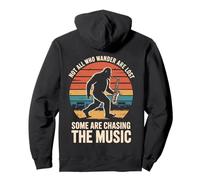Bigfoot Saxophone Player Not All Who Wander Are Lost Jazz Pullover Hoodie