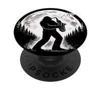 Bigfoot Saxophonist Marching Band PopSockets Adhesive PopGrip