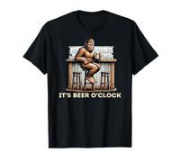 Bigfoot Says It's Beer O'Clock, Adult Bar Humor T-Shirt