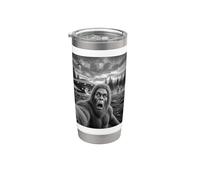 Bigfoot Selfie Alien UFO Landing Forest Scene Stainless Steel Insulated Tumbler