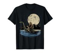 Bigfoot Shirt Sasquatch Riding The Loch Ness Monster Cryptid T-Shirt