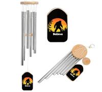 Bigfoot Silhouette Believe Aluminium Wind Chime Memorial Chimes Soothing Melodic Windchimes for Garden Backyard Patio Outside Decor
