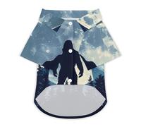 Bigfoot Silhouette Moon Dog Shirt for Dogs & Cats Breathable Short Sleeve Pet T-Shirt Lightweight Dog Summer Tops S