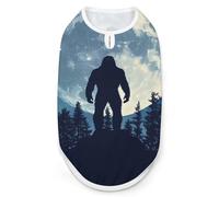Bigfoot Silhouette Moon Dog Shirt for Dogs & Cats Soft Breathable Pet Vest T Shirt Lightweight Dog Tank Top S