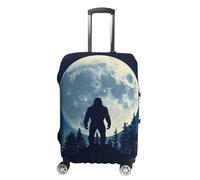 Bigfoot Silhouette Moon Luggage Cover Elastic Suitcase Protectors Anti-Scratch Fits 18-32 Inch Case