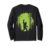 Bigfoot Silhouette Walking Through Forest Adventure Mystery Long Sleeve T-Shirt