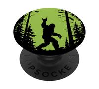 Bigfoot Silhouette Walking Through Forest Adventure Mystery PopSockets Adhesive PopGrip