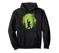 Bigfoot Silhouette Walking Through Forest Adventure Mystery Pullover Hoodie