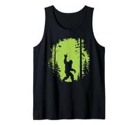 Bigfoot Silhouette Walking Through Forest Adventure Mystery Tank Top