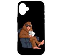 Bigfoot Sitting in a Couch Playing Poker Gambling Sasquatch Case for iPhone 16 Plus