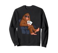 Bigfoot Sitting in a Couch Playing Poker Gambling Sasquatch Sweatshirt