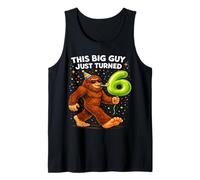 Bigfoot Six 6th Birthday Sasquatch 6 Year Old Boys Kids Tank Top