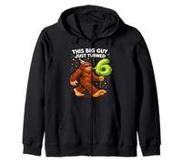 Bigfoot Six 6th Birthday Sasquatch 6 Year Old Boys Kids Zip Hoodie