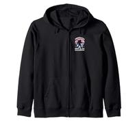 Bigfoot Skier Hide & Ski Champion Undefeated Retro Zip Hoodie