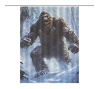 Bigfoot Snowstorm Shower Curtain Waterproof Polyester Fabric Stylish Pattern for Bathroom Tub Shower Divider