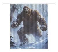 Bigfoot Snowstorm Shower Curtain Waterproof Polyester Fabric Stylish Pattern for Bathroom Tub Shower Divider