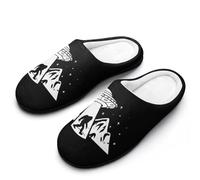 Bigfoot Spaceship Aliens Men's House Slippers Indoor Outdoor Slip On Shoes with Rubber Sole 9-10(42-43)