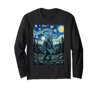 Bigfoot Starry Night - Sasquatch Camping Lover Hiking Long Sleeve T-Shirt