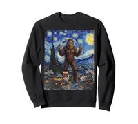 Bigfoot Starrynight vangogh sky moon abstract painting art Sweatshirt
