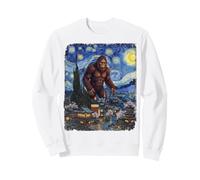 Bigfoot Starrynight vangogh sky moon abstract painting art Sweatshirt