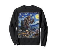 Bigfoot Starrynight vangogh sky moon abstract painting art Sweatshirt