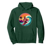 Bigfoot Surfboard Beach Summer Surfing Sasquatch Hawaiian Pullover Hoodie