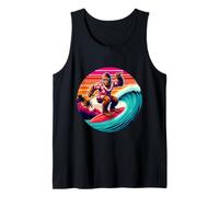 Bigfoot Surfboard Beach Summer Surfing Sasquatch Hawaiian Tank Top