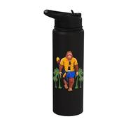 Bigfoot Surfer Beach Summer Vacation Sasquatch Surfing Stainless Steel Insulated Water Bottle