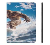 Bigfoot Surfing Beach Compatible with iPad Protective Case with Pen Holder Book Style