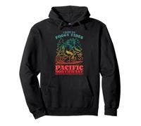 Bigfoot Surfing I Ride On Foggy Tides Pacific Northwest Pullover Hoodie