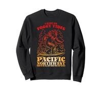 Bigfoot Surfing I Ride On Foggy Tides Pacific Northwest Sweatshirt