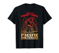 Bigfoot Surfing I Ride On Foggy Tides Pacific Northwest T-Shirt