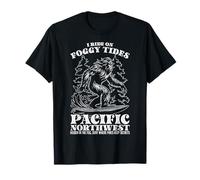 Bigfoot Surfing I Ride On Foggy Tides Pacific Northwest T-Shirt