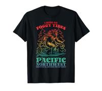 Bigfoot Surfing I Ride On Foggy Tides Pacific Northwest T-Shirt