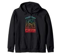 Bigfoot Surfing I Ride On Foggy Tides Pacific Northwest Zip Hoodie