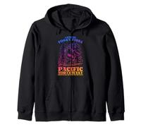 Bigfoot Surfing I Ride On Foggy Tides Pacific Northwest Zip Hoodie