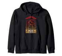 Bigfoot Surfing I Ride On Foggy Tides Pacific Northwest Zip Hoodie
