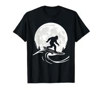 Bigfoot Surfing Moon Sasquatch Value Graphic T-Shirt