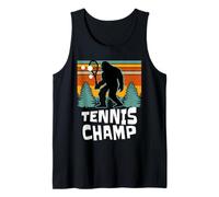 Bigfoot Tennis Champ Funny Sasquatch Cryptid Tees and Yeti Tank Top
